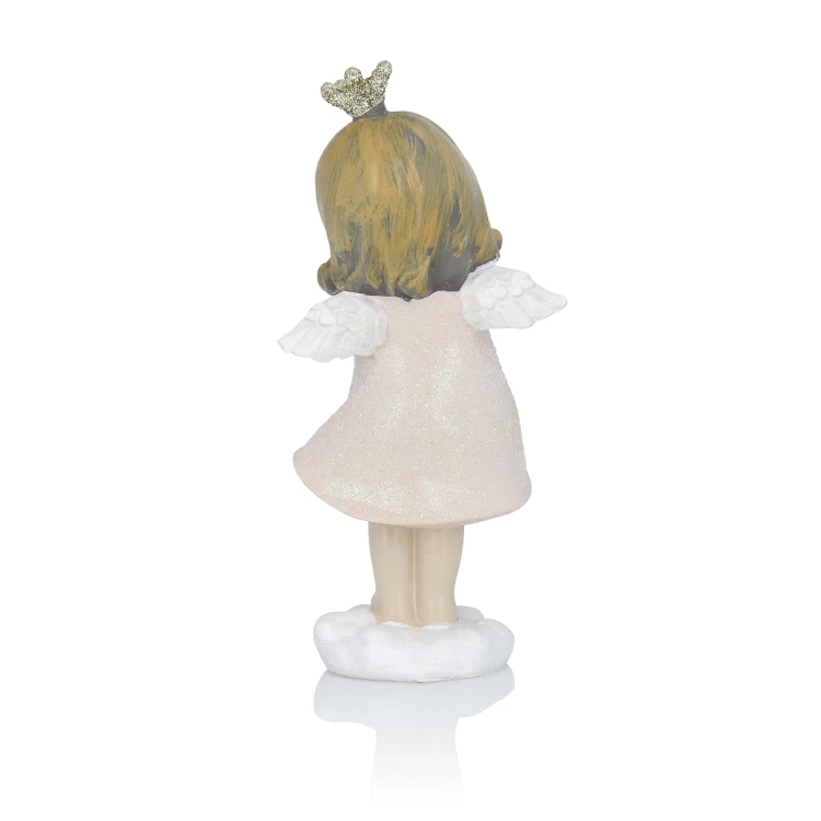 Aniołek Favola 13 cm - figurka w różowej sukience - bok