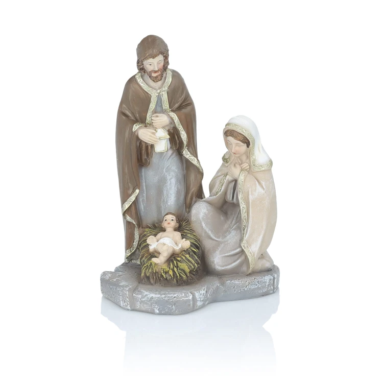 Figurka Świętej Rodziny Favola 17 cm w stonowanych barwach - przód