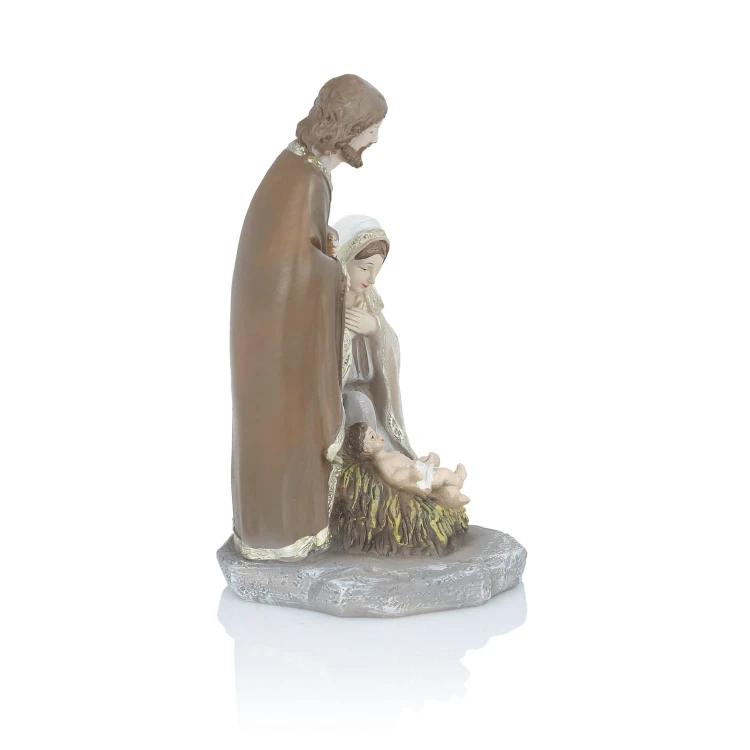 Figurka Świętej Rodziny Favola 17 cm w stonowanych barwach - bok