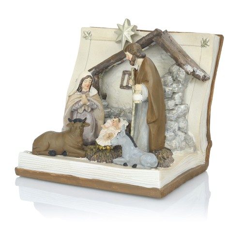 Szopka bożonarodzeniowa LED Favola 14 cm - Święta Rodzina - widok ukośny