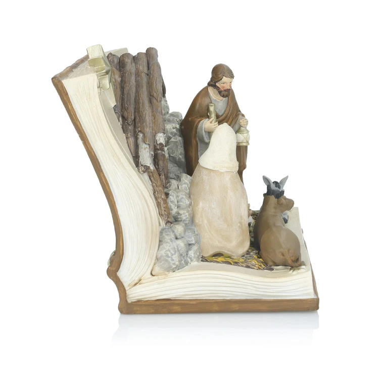 Szopka bożonarodzeniowa LED Favola 14 cm - Święta Rodzina - bok