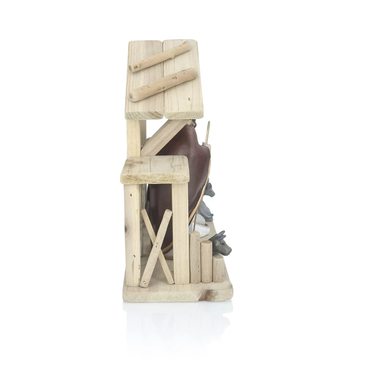 Szopka bożonarodzeniowa Favola 24 cm - drewniana stajenka - bok