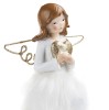 Aniołek baletnica Favola 22 cm - figurka ze skrzydłami - zbliżenie twarzy i sukienki