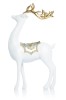 Stojący renifer Favola 29 cm - biała dekoracja świąteczna - bok