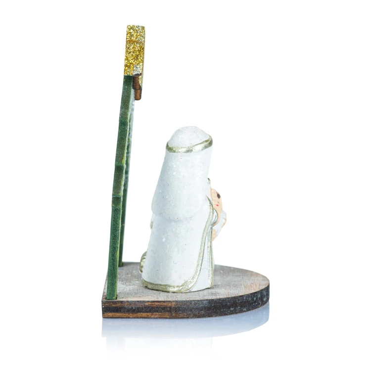 Święta Rodzina Favola 7 cm - figurka z zieloną oprawą - prawy bok