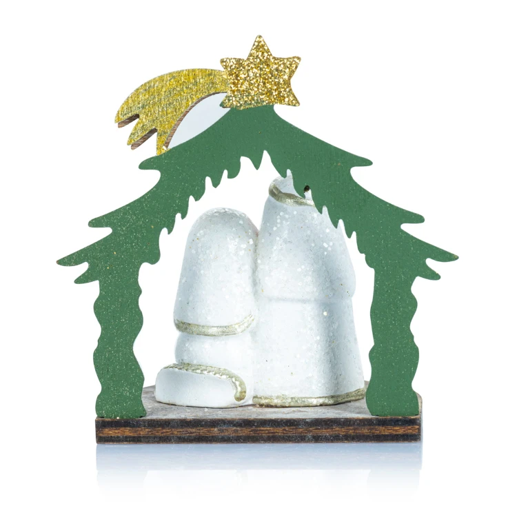 Święta Rodzina Favola 7 cm - figurka z zieloną oprawą - tył zielonej oprawy