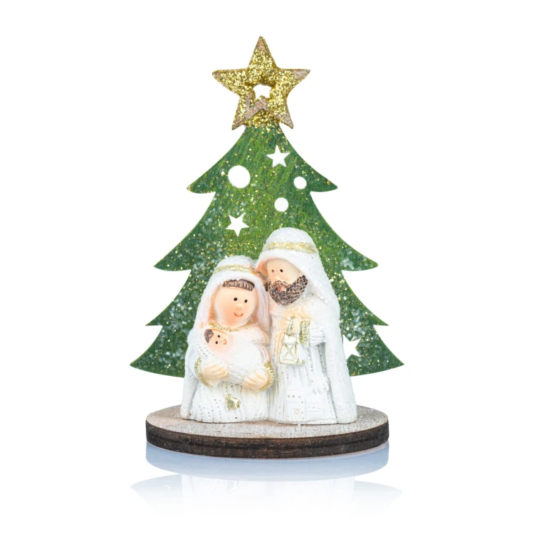 Święta Rodzina z choinką Favola 8 cm - mała figurka - przód