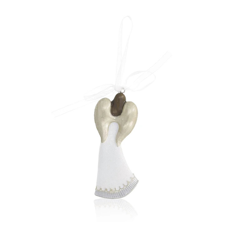 Aniołek Favola 11 cm - biała zawieszka na choinkę - tył anioła