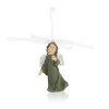Aniołek w zielonej sukni Favola 9 cm - zawieszka - przód