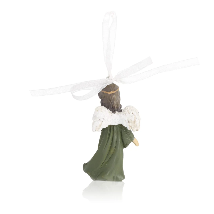Aniołek w zielonej sukni Favola 9 cm - zawieszka - tył