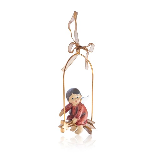 Aniołek na gwieździe Favola 15 cm - zawieszka - widok ukośny
