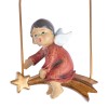 Aniołek na gwieździe Favola 15 cm - zawieszka - zbliżenie elfa i gwiazdy