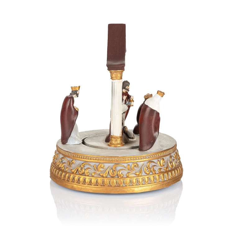 Szopka z pozytywką Favola 18 cm - Święta Rodzina - bok