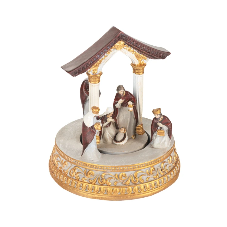 Szopka z pozytywką Favola 18 cm - Święta Rodzina - widok z góry