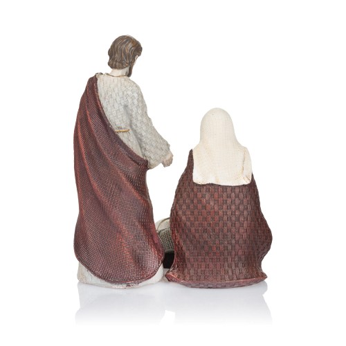 Święta Rodzina Favola 13 cm - figurki w kremie i bordo - tył