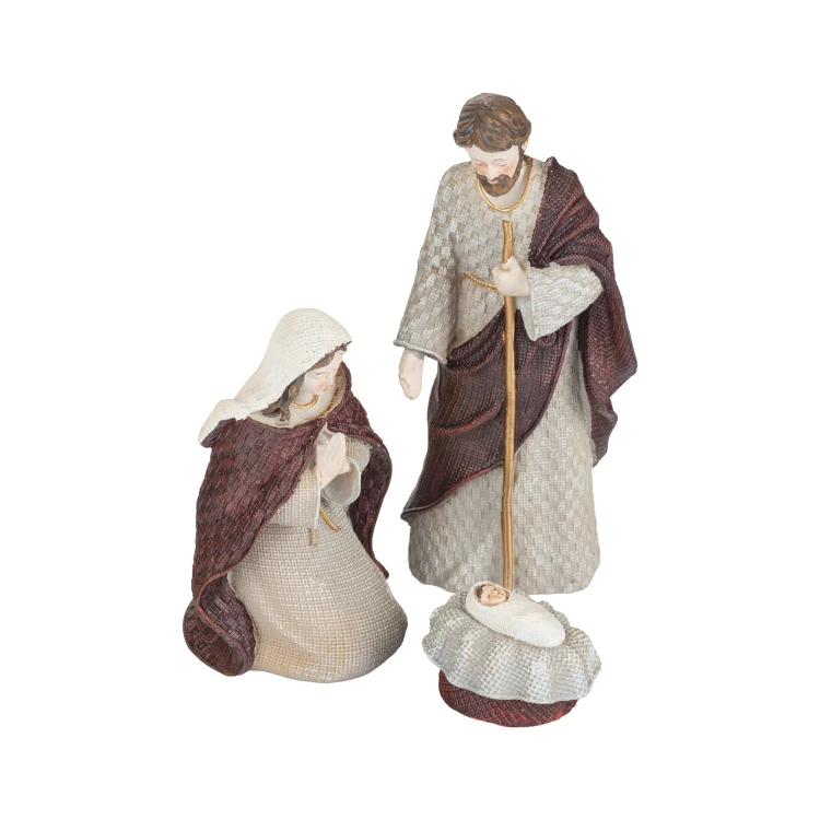 Święta Rodzina Favola 13 cm - figurki w kremie i bordo - osobne postacie