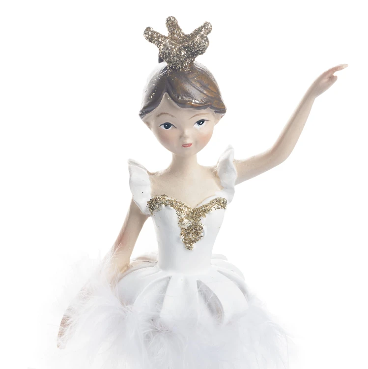 Baletnica Favola 21 cm - figurka w jasnej spódniczce - zbliżenie twarzy i korony