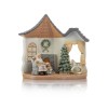 Domek świąteczny LED Favola 17 cm - figurka z bateriami - przód domku