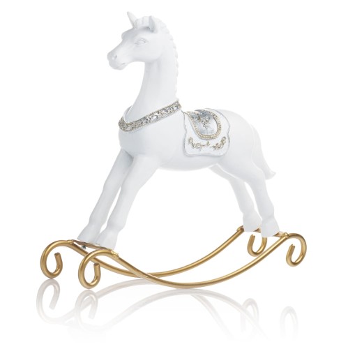 Konik na biegunach Favola 24 cm - biała figurka - bok konika na biegunach