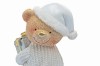 Miś świąteczny z prezentem Favola 13 cm - figurka - zbliżenie twarzy i czapki