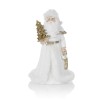 Biały Mikołaj Favola 23 cm - figurka z choinką - przód Mikołaja