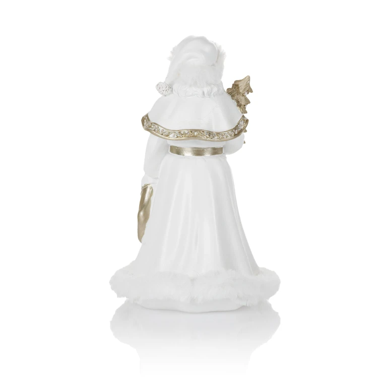 Biały Mikołaj Favola 23 cm - figurka z choinką - tył