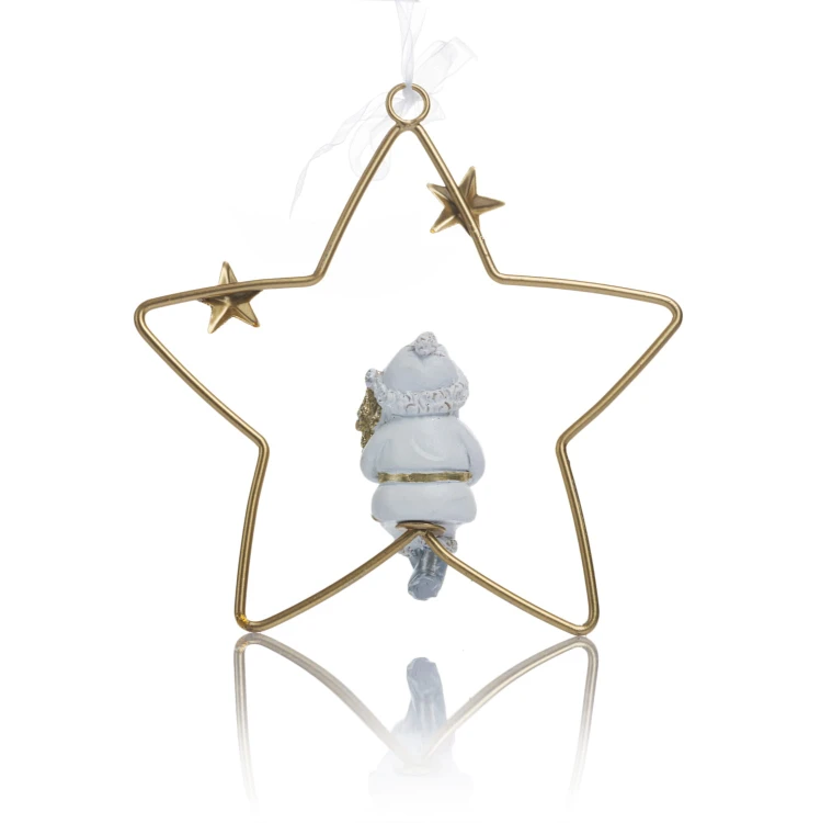 Mikołaj w gwieździe Favola 15 cm - zawieszka świąteczna - tył
