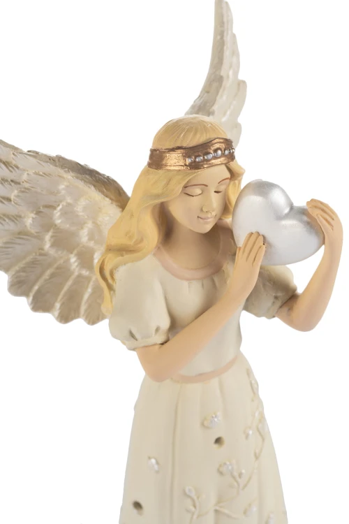 Anioł z harfą Bianco - podświetlana figurka 10 x 23 cm - ujęcie 2