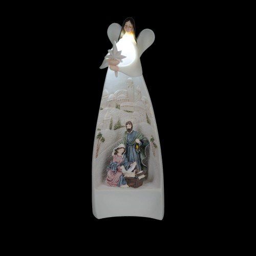 Anioł ze Świętą Rodziną Bianco 19,5 cm - podświetlany - ujęcie 2