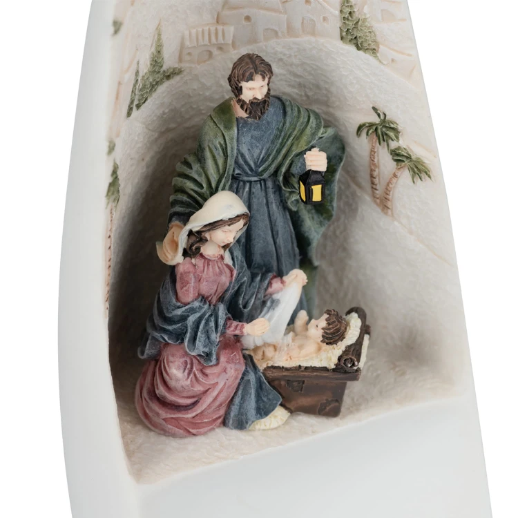 Anioł ze Świętą Rodziną Bianco 19,5 cm - podświetlany - ujęcie 8