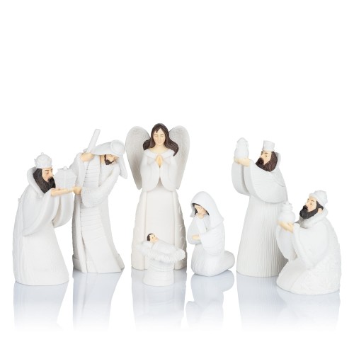 Szopka Bianco - białe figurki, św. Józef 15 cm - widok główny