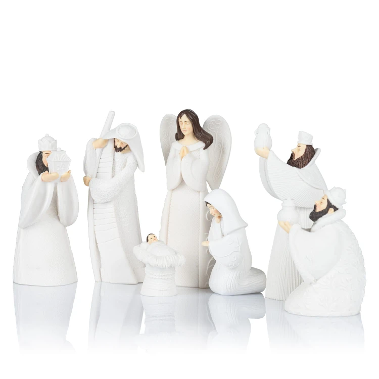 Szopka Bianco - białe figurki, św. Józef 15 cm - ujęcie 3
