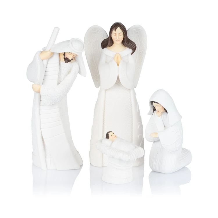 Szopka Bianco - białe figurki, św. Józef 15 cm - ujęcie 4