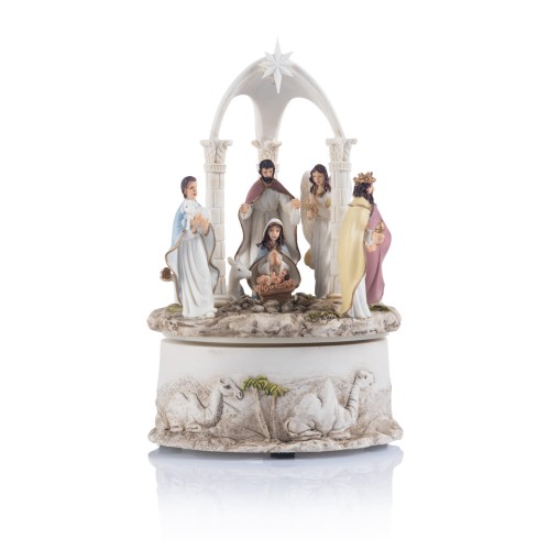 Szopka z pozytywką Bianco 17 cm - podświetlana - widok główny