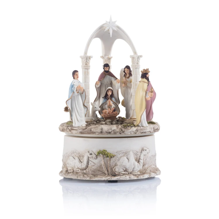 Szopka z pozytywką Bianco 17 cm - podświetlana - widok główny