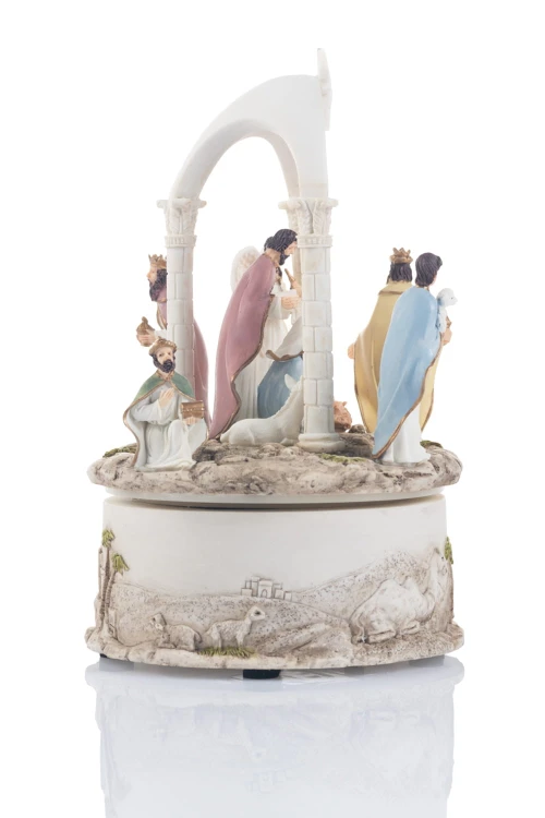 Szopka z pozytywką Bianco 17 cm - podświetlana - ujęcie 3