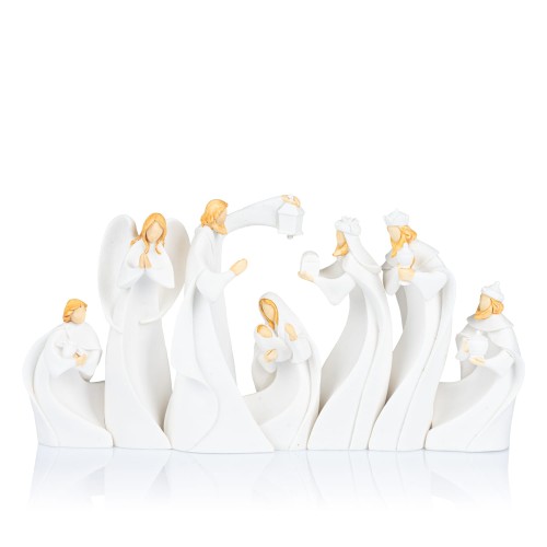Biała szopka podświetlana Bianco 13 cm - komplet - widok główny