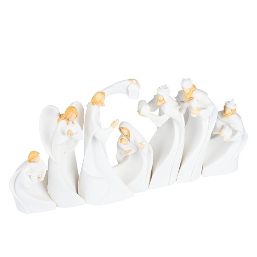 Biała szopka podświetlana Bianco 13 cm - komplet - ujęcie 2