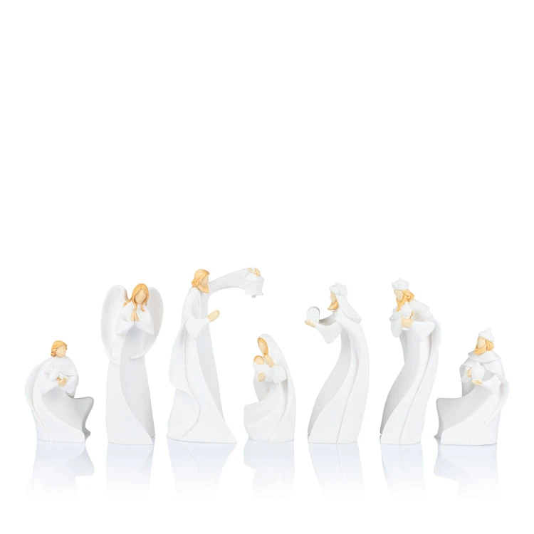 Biała szopka podświetlana Bianco 13 cm - komplet - ujęcie 4