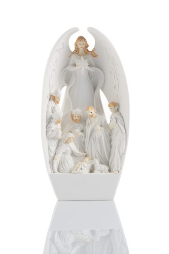 Święta Rodzina w figurze anioła Bianco 19,5 cm - widok główny