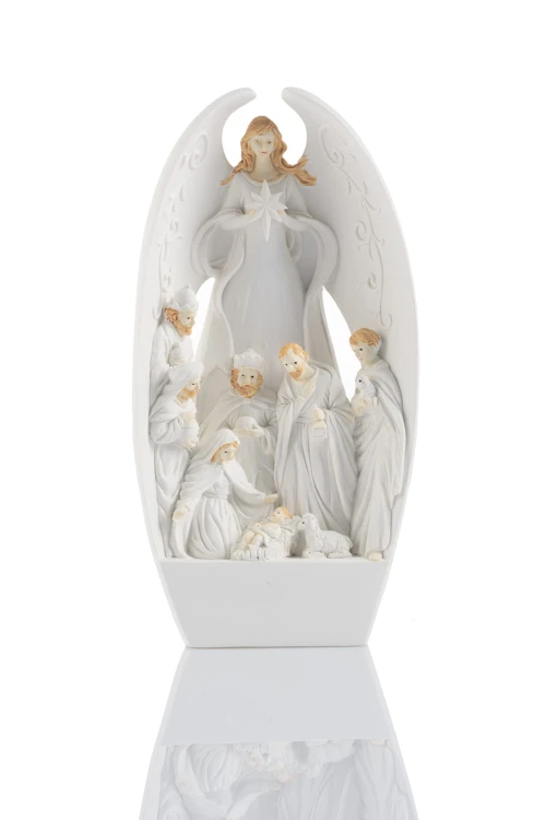 Święta Rodzina w figurze anioła Bianco 19,5 cm - widok główny