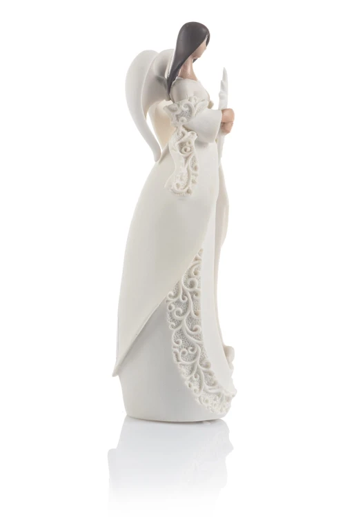 Anioł ze Świętą Rodziną Bianco 19 cm - podświetlana figura - ujęcie 4