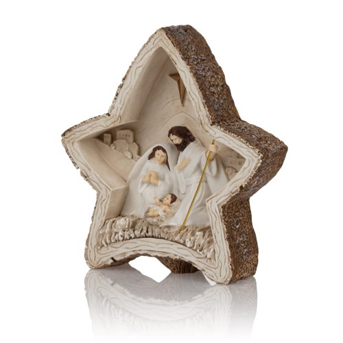 Święta Rodzina w gwieździe Bianco 17 cm - podświetlana - ujęcie 2