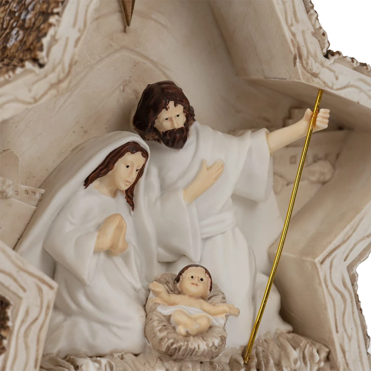 Święta Rodzina w gwieździe Bianco 17 cm - podświetlana - ujęcie 3