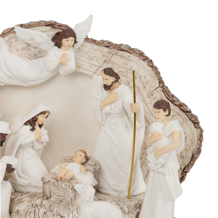 Szopka Bianco 12 cm - jasna, podświetlana scena - ujęcie 4