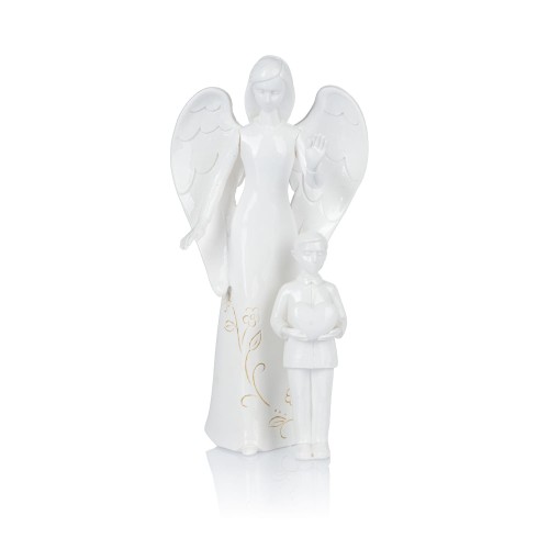 Anioł Stróż z chłopcem 18,5 cm - zestaw dwóch figurek - widok główny
