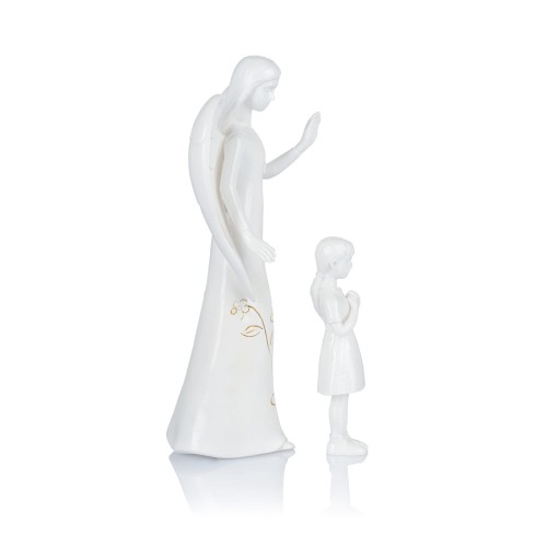 Anioł Stróż z dziewczynką 18,5 cm - zestaw dwóch figurek - ujęcie 2