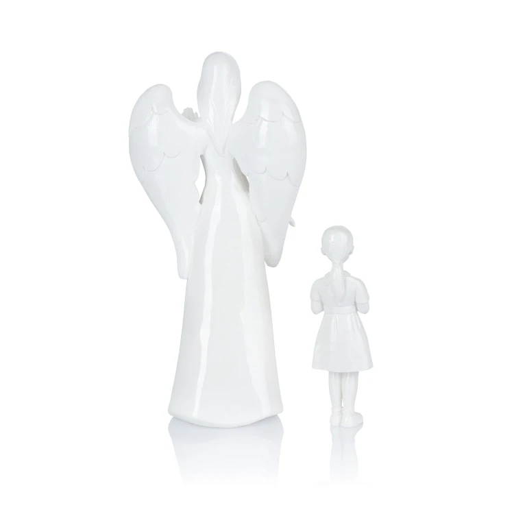 Anioł Stróż z dziewczynką 18,5 cm - zestaw dwóch figurek - ujęcie 3