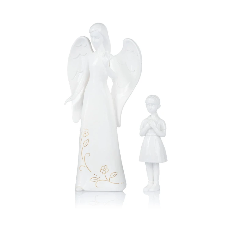 Anioł Stróż z dziewczynką 18,5 cm - zestaw dwóch figurek - ujęcie 5