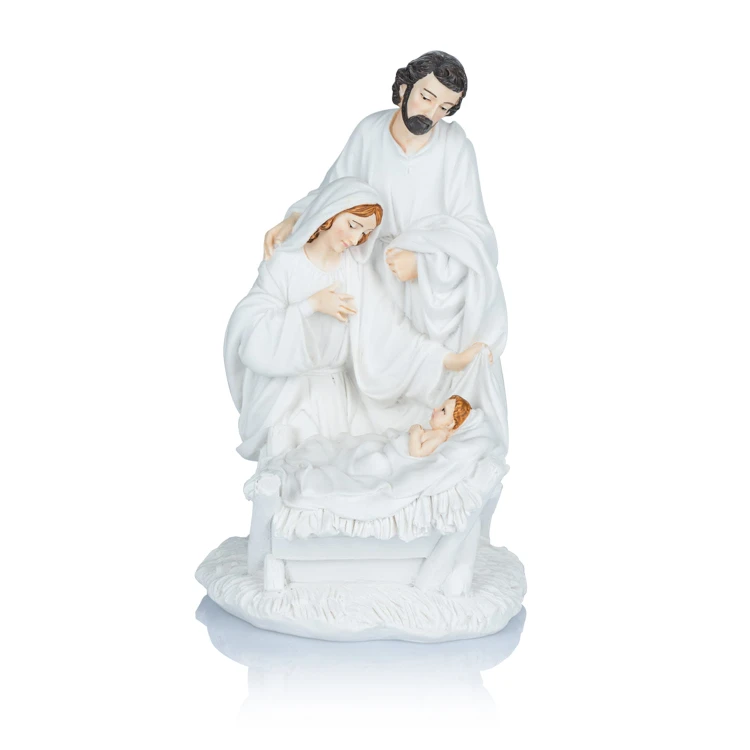 Święta Rodzina Bianco 19 cm - biała figura z żywicy - widok główny